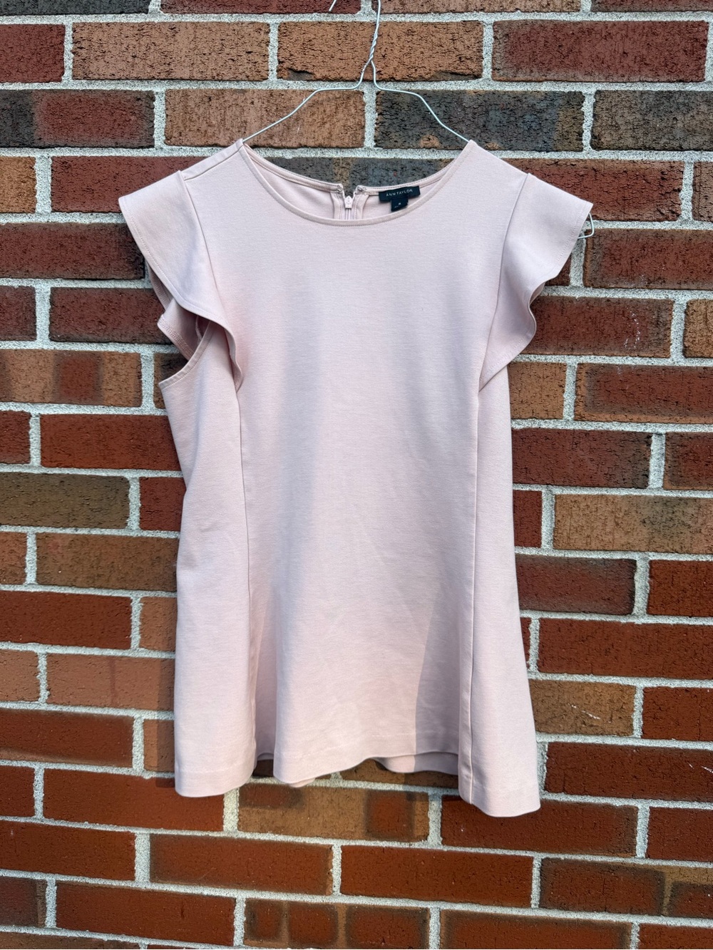 Ann Taylor Blush Pink Flutter Sleeve Tunic Top Size Medium